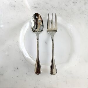 Serving Silverware CAMBRIDGE 2Pcs SALAD SET Stainless Steel Serving Spoon & Fork